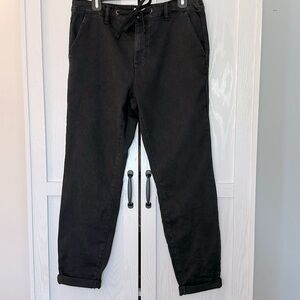Anthropologie Avec Les Filles Washed‎ Black Denim Drawstring Joggers Size 29
